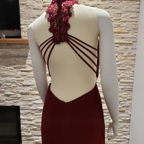 Alyce Paris Prom Wine Dress. - Picture 7 of 16